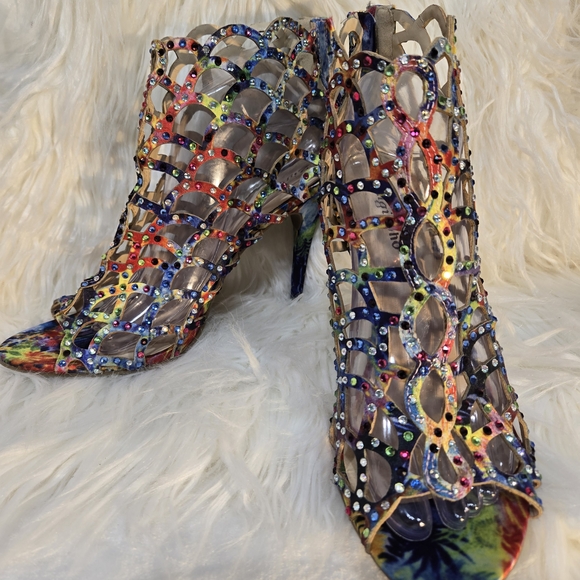 Zigi Soho Multicolor Rhinestone Heels - Picture 6 of 9